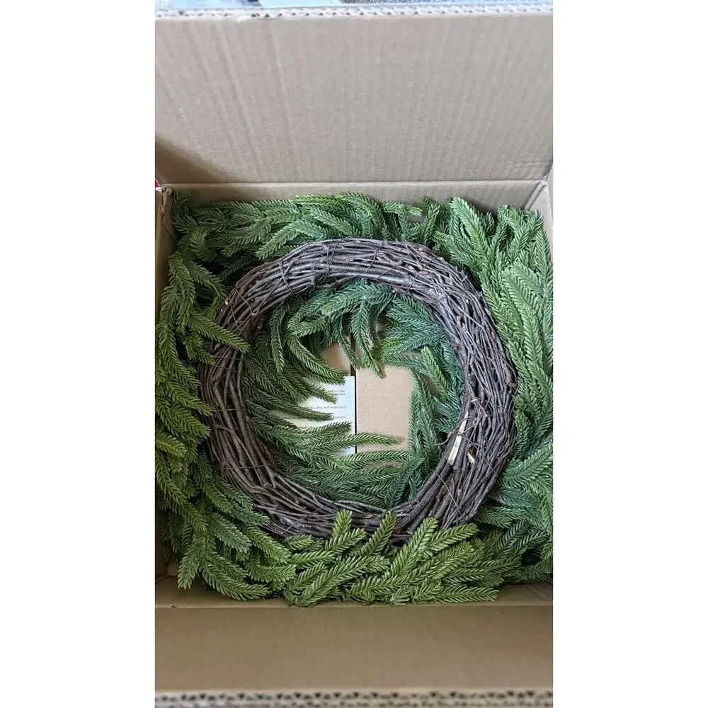 Real Touch Norfolk Pine Wreath 24 Inch Christmas/All Season NWT